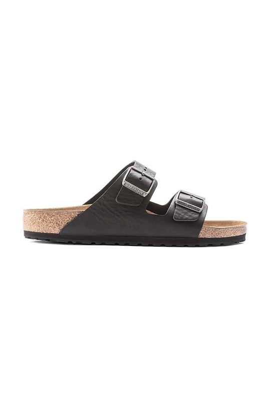 Birkenstock klapki skórzane Arizona czarny 1023115.BLK