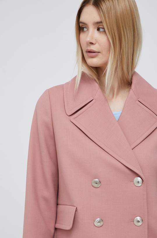 Tommy Hilfiger kurtka z domieszką wełny bez kaptura różowy WW0WW35074.9BYY