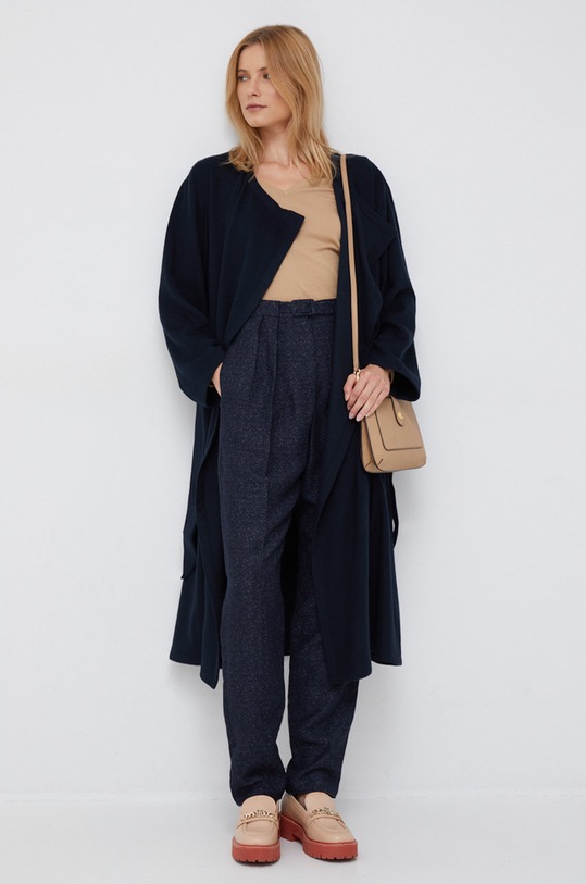 Emporio Armani płaszcz wełniany H3NL2A.C9926 granatowy AW22