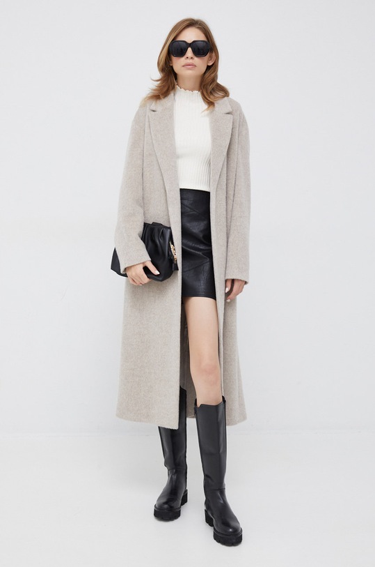 Vlněný kabát Calvin Klein K20K204951.9BYY béžová AW22