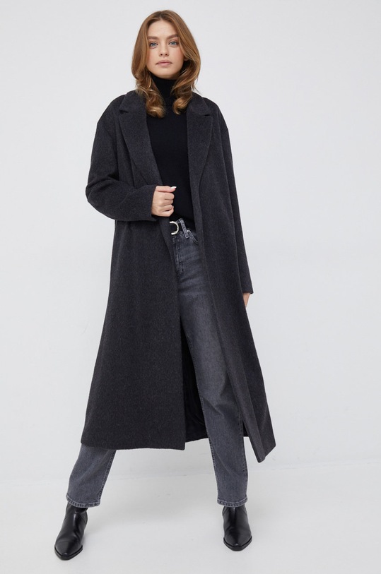 Calvin Klein płaszcz wełniany bez kaptura czarny K20K204951.9BYY