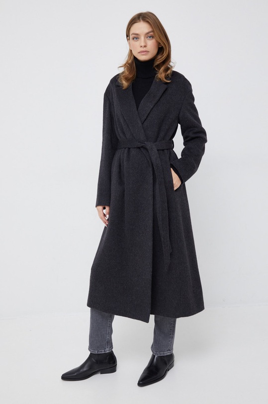 Calvin Klein płaszcz wełniany K20K204951.9BYY czarny AW22
