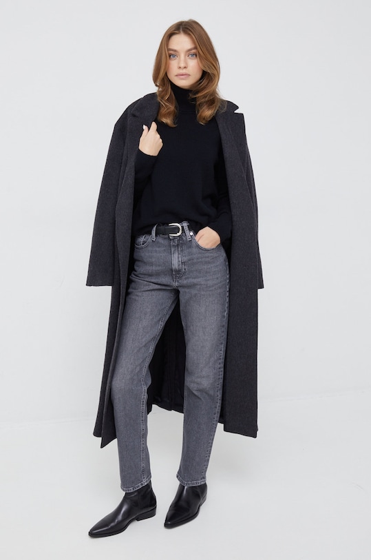 Calvin Klein płaszcz wełniany czarny K20K204951.9BYY