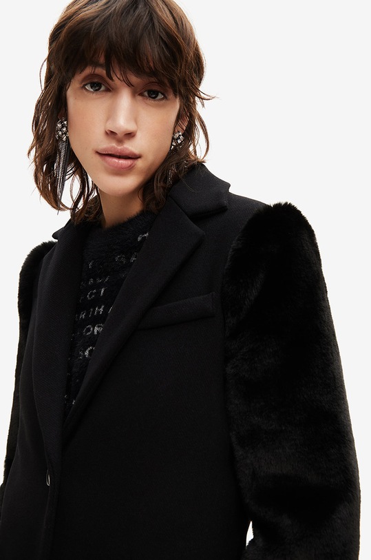Ruházat Desigual gyapjúkabát 22WWEWA7 fekete