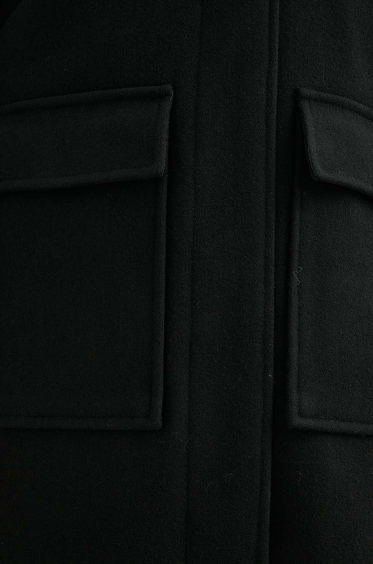 Vlněný kabát Samsoe Samsoe F22300025 černá