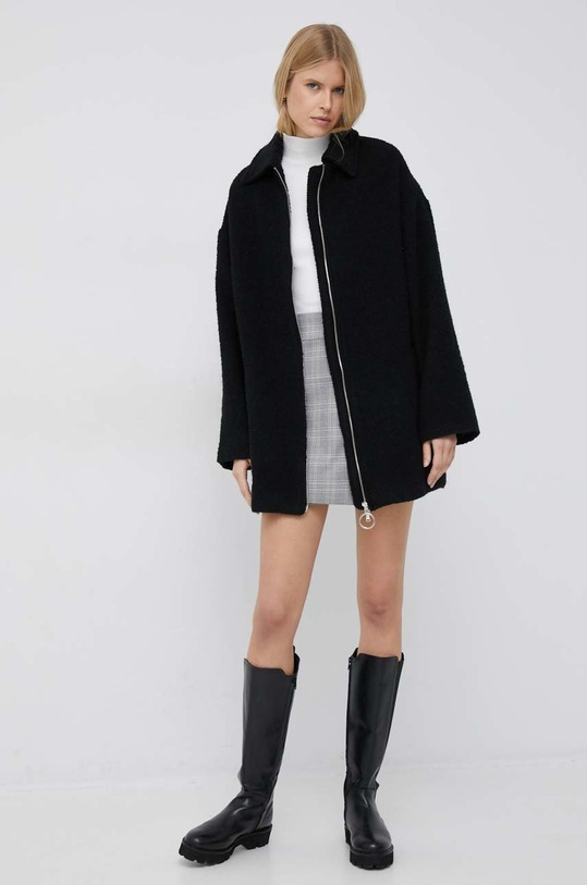 Kabát s příměsí vlny United Colors of Benetton 2WDPDN00Z.700 černá AW22