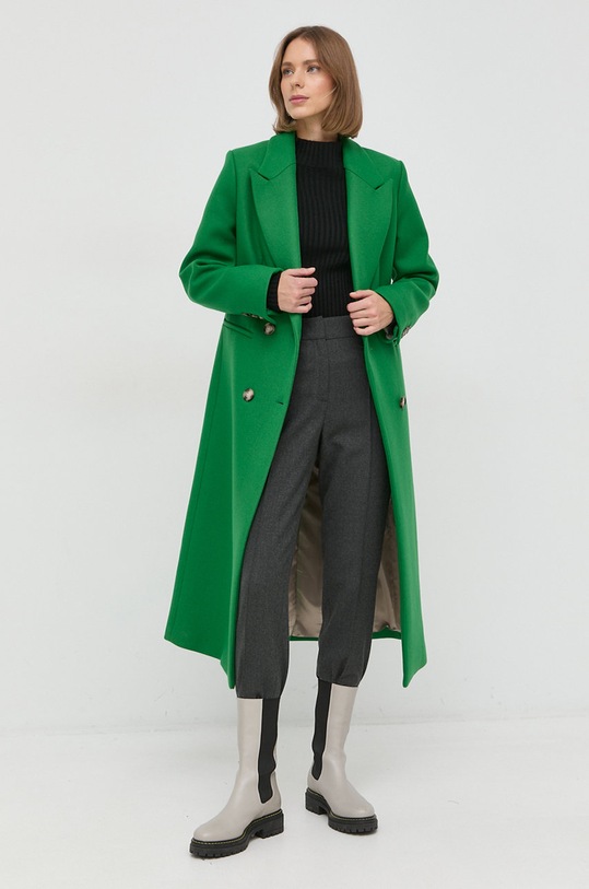 Ivy Oak palton de lana IO1122F1100 verde AW22