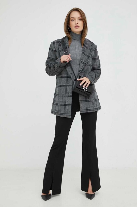 Bardot marynarka z domieszką wełny 57889JB.GREY.CHECK szary AW22