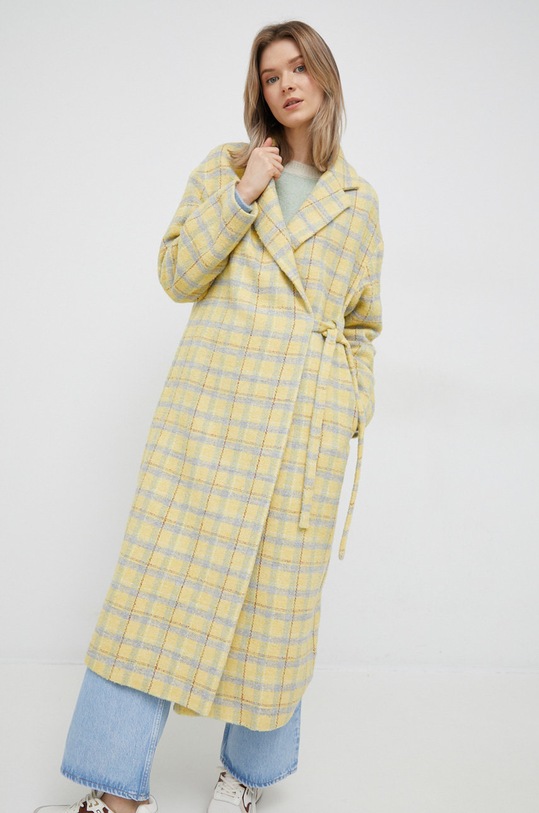 United Colors of Benetton palton din lana cu captuseala multicolor 256MDN01A.901