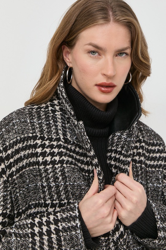 Morgan płaszcz z domieszką wełny czarny GFANI.OFFWHITE.NOIR