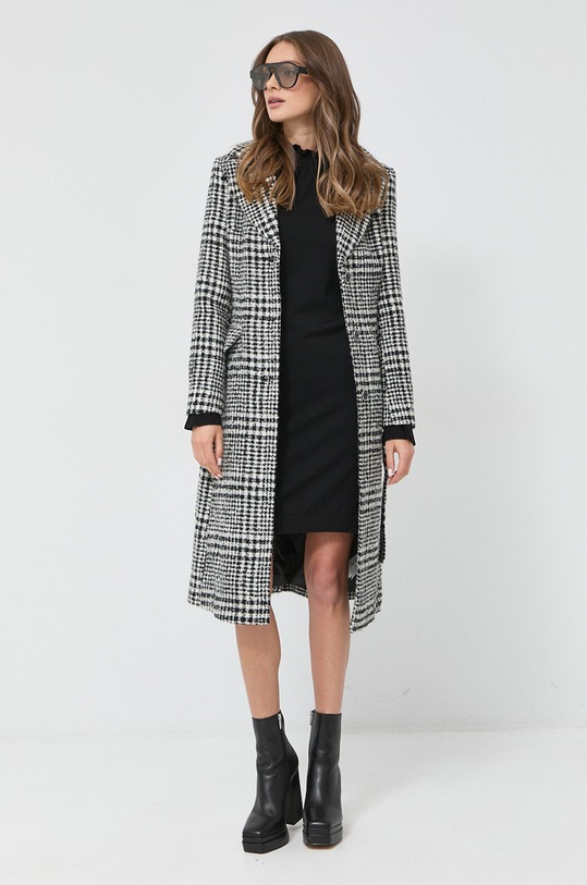 Morgan płaszcz z domieszką wełny GSET.OFFWHITE.NOIR biały AW23