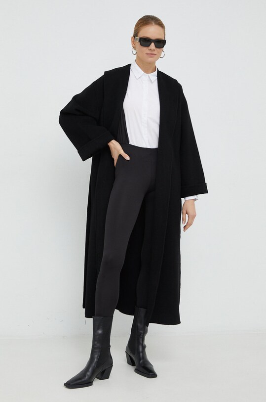 By Malene Birger palton de lana Trullem Q71360002Z negru AW22