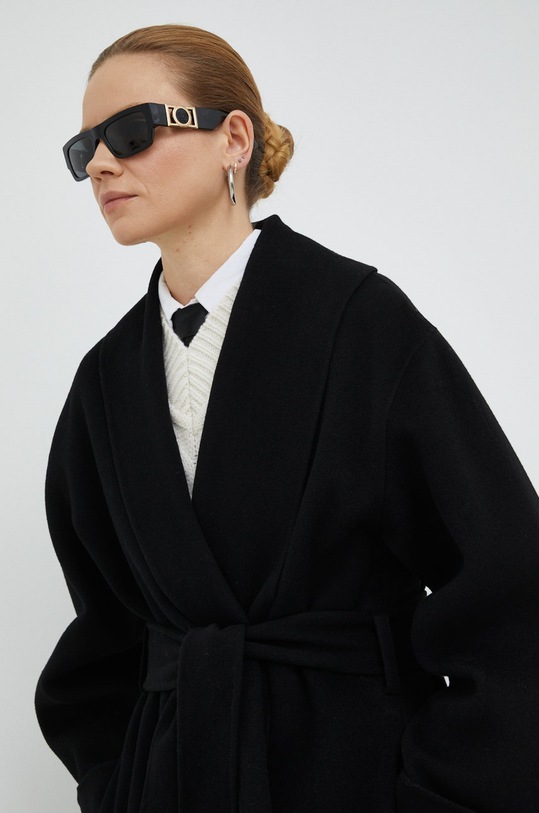 Vlněný kabát By Malene Birger Trullas černá Q71360003Z