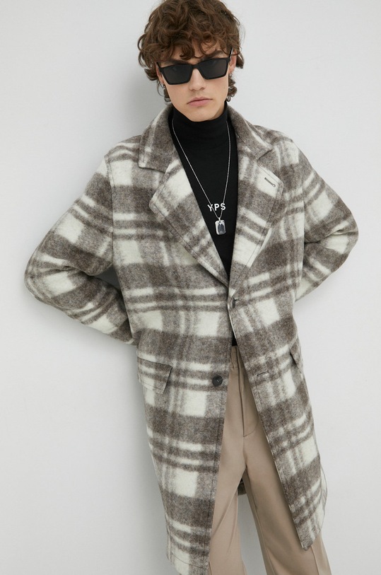 Drykorn płaszcz z domieszką wełny Solano 45234.146356 zielony AW22