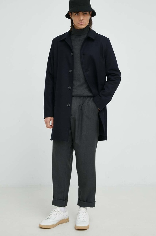 Samsoe Samsoe gyapjúkabát átmeneti sötétkék M22300032