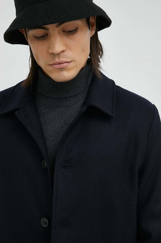 Samsoe Samsoe gyapjúkabát sötétkék M22300032