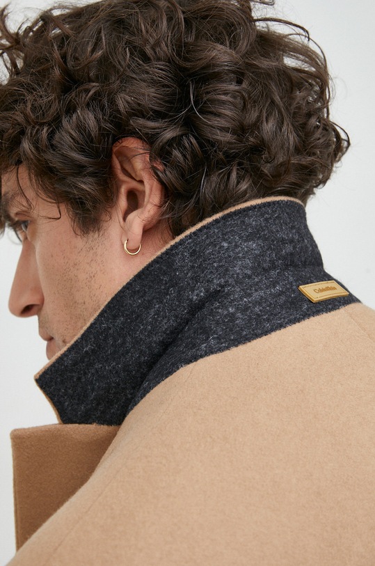 Calvin Klein płaszcz wełniany brązowy K10K110462.9BYY