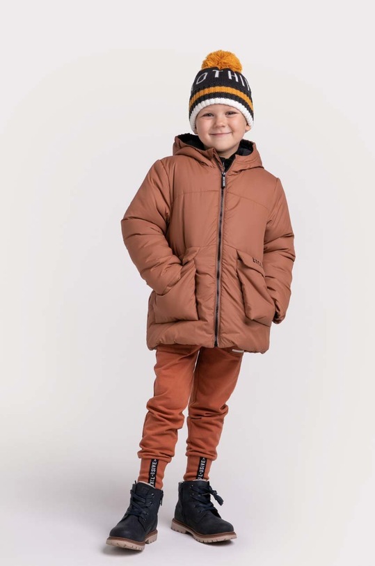 Dětská bunda Coccodrillo s podšívkou hnědá ZC2152102OBK