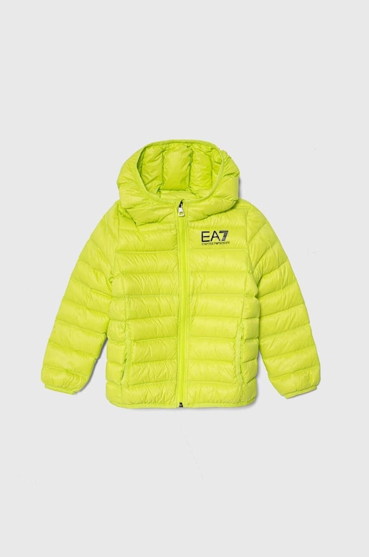 Otroška puhovka EA7 Emporio Armani S kapuco zelena 8NBB05.BN29Z