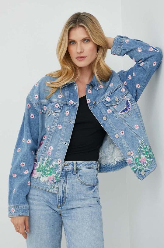 Džínová bunda Guess riflovina modrá W2PN91.D4NHB