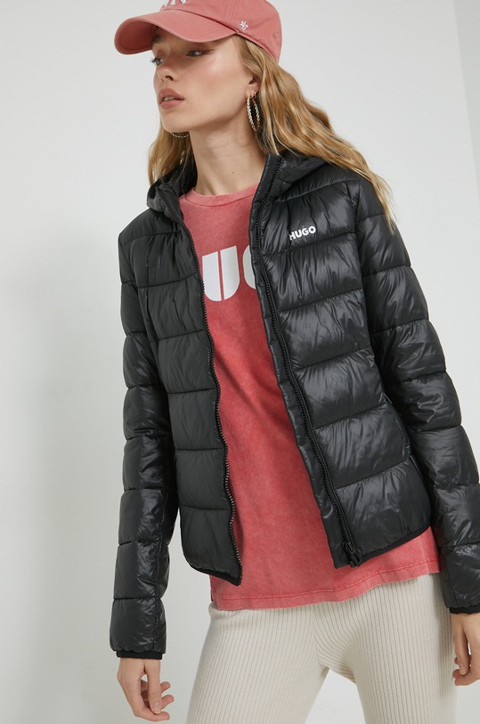 Куртка HUGO с капюшоном чёрный 50473676