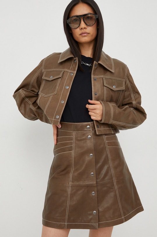 Îmbrăcăminte Gestuz geaca de piele 10906291 maro