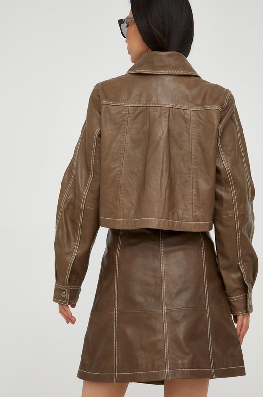 Gestuz geaca de piele maro 10906291
