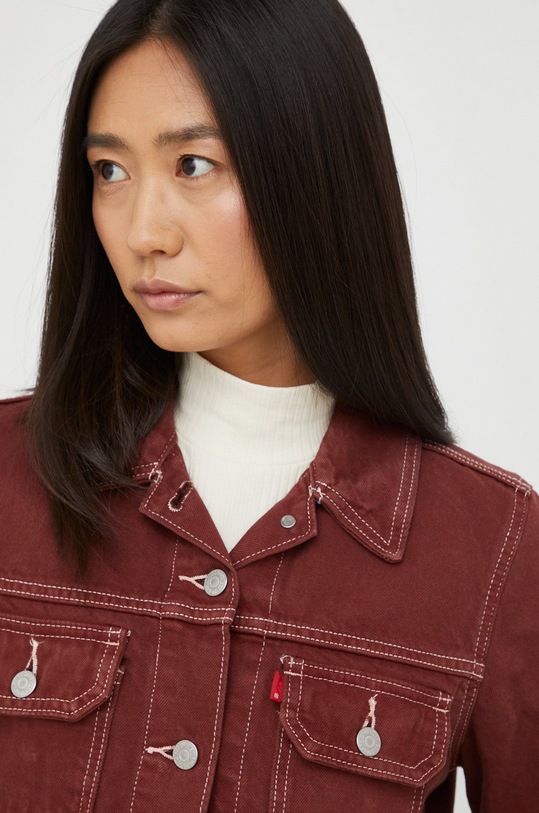 Levi's kurtka jeansowa bordowy A3482.0000