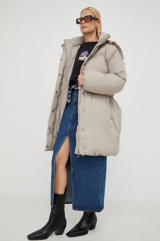Péřová bunda Levi's s kapucí šedá A3257.0002