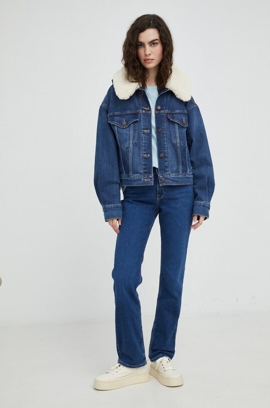 Levi's kurtka jeansowa z domieszką wełny A3486.0000 granatowy AW22
