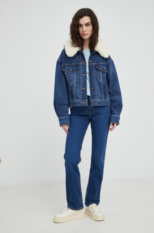 Levi's kurtka jeansowa z domieszką wełny A3486.0000 granatowy AW22