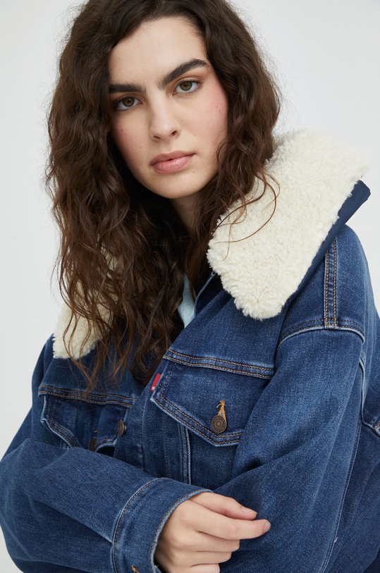 Levi's kurtka jeansowa z domieszką wełny granatowy A3486.0000