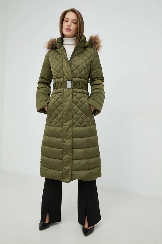 Péřová bunda Guess s podšívkou zelená W2BL64.WEX52