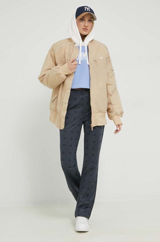 Adidas Originals geaca bomber HK5232 bej AW22