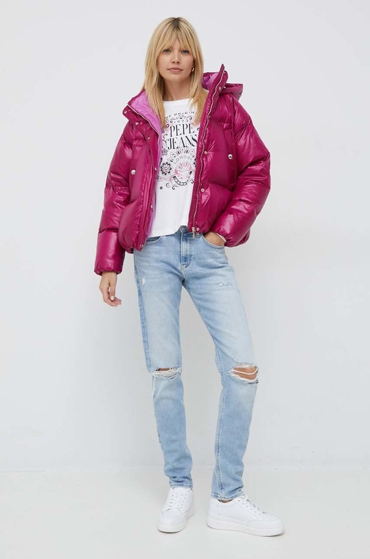 Μπουφάν με επένδυση από πούπουλα Tommy Hilfiger WW0WW35974.9BYY μωβ AW22