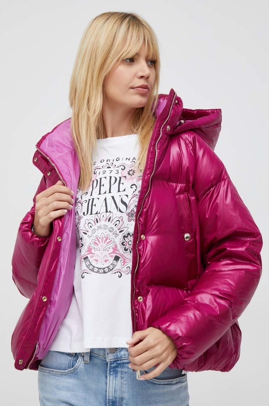 Μπουφάν με επένδυση από πούπουλα Tommy Hilfiger WW0WW35974.9BYY μωβ