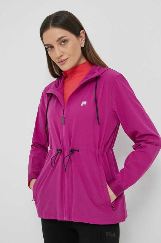 Куртка для бега Fila Racine с капюшоном фиолетовой FAW0199