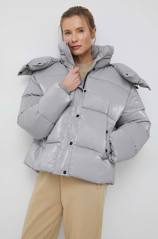 Bunda Calvin Klein Jeans s kapucí šedá J20J219838.9BYY