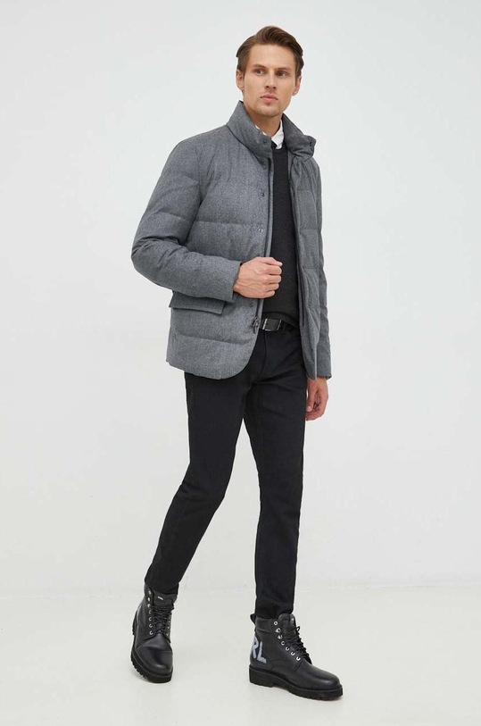 Woolrich kurtka wełniana CFWOOU0647MRUT3108 szary AW22