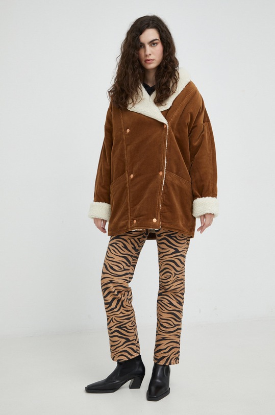 Manšestrová bunda Wrangler W4388828E hnědá AW22