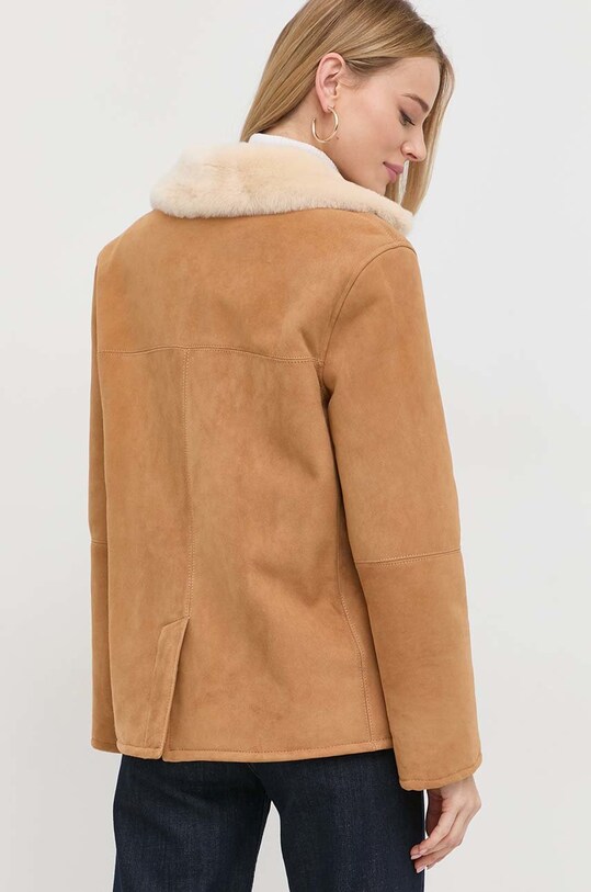 Luisa Spagnoli giacca in pelle scamosciata marrone 539432