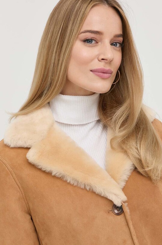 Luisa Spagnoli giacca in pelle scamosciata 539432 marrone