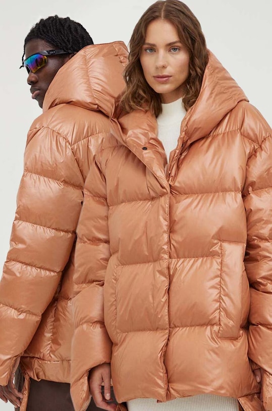 Μπουφάν με επένδυση από πούπουλα MMC STUDIO Jesso καφέ JESSO.BASIC