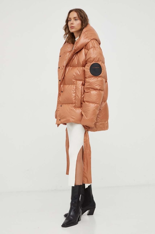 Μπουφάν με επένδυση από πούπουλα MMC STUDIO Jesso JESSO.BASIC καφέ