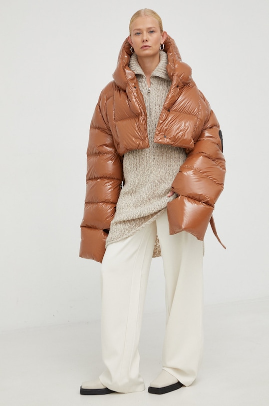 Μπουφάν με επένδυση από πούπουλα MMC STUDIO Maffo Gloss MAFFO.GLOSS καφέ AW22