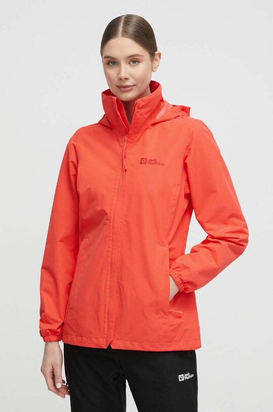 Turistická bunda Jack Wolfskin STORMY POINT 2L JKT nezateplené červená 1111202