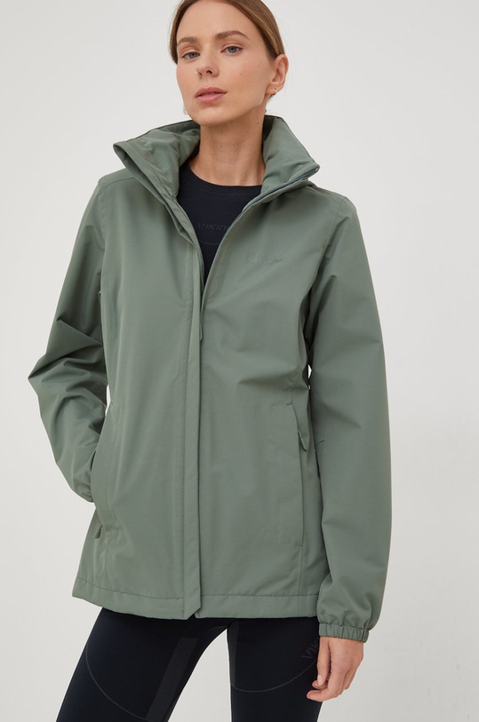 Jakna outdoor Jack Wolfskin STORMY POINT 2L JKT bez tople podstave zelena 1111202