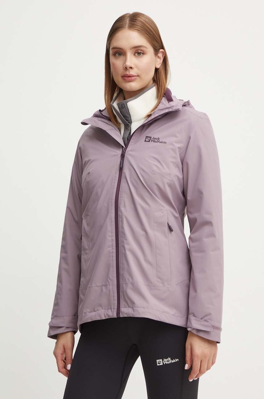Яке за спортове на открито Jack Wolfskin Moonrise 3in1 лека изолация виолетов 1115621