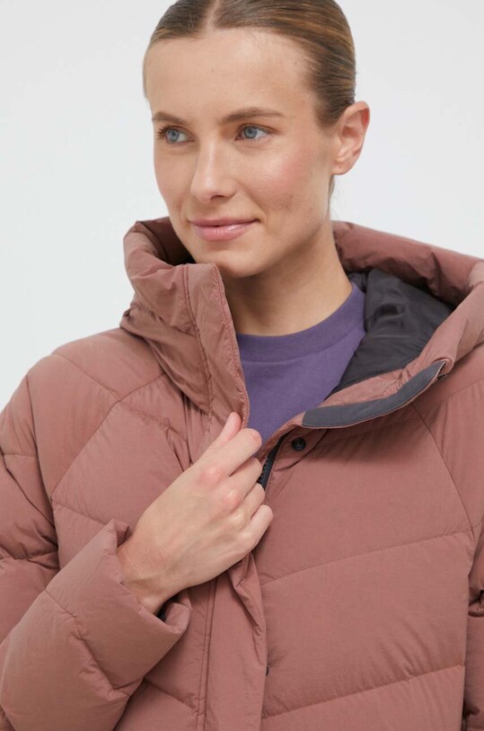 Jack Wolfskin kurtka puchowa Marienplatz brązowy 1206971