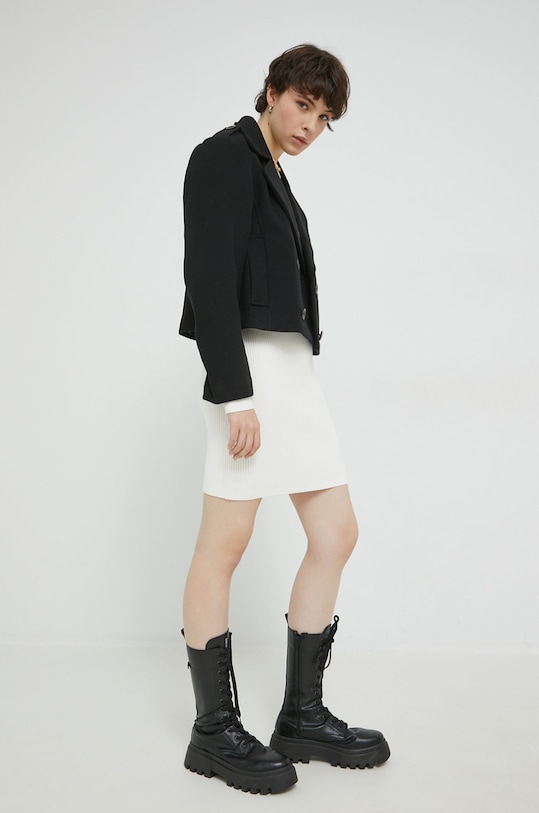 Abercrombie & Fitch geaca din amestec de lana KI144.2266.900 negru AW22